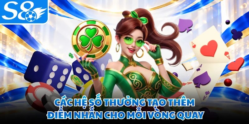 Các hệ số thưởng tạo thêm điểm nhấn cho mỗi vòng quay