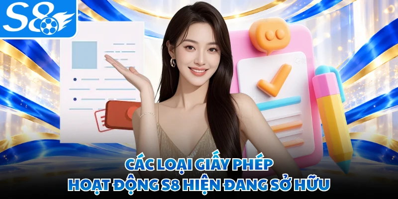 Các loại giấy phép hoạt động S8 hiện đang sở hữu